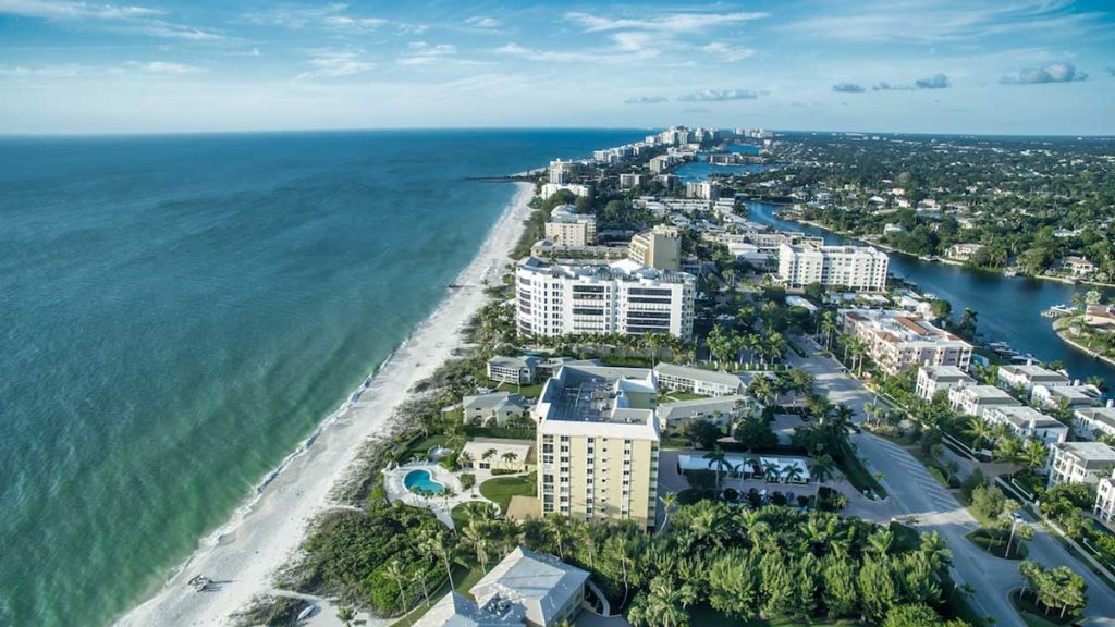 Aerial View Of A Naples Florida Beach