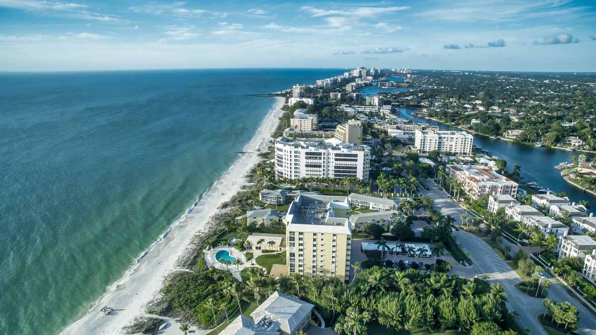 Naples Florida Beach Drone View Naples Florida Beach Drone View